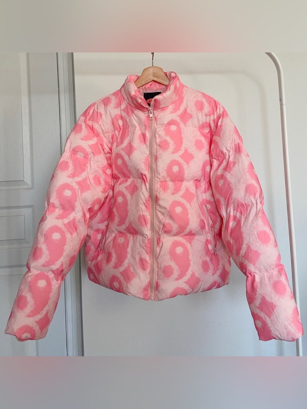 Petals & Peacock Pink Puffer Jacket